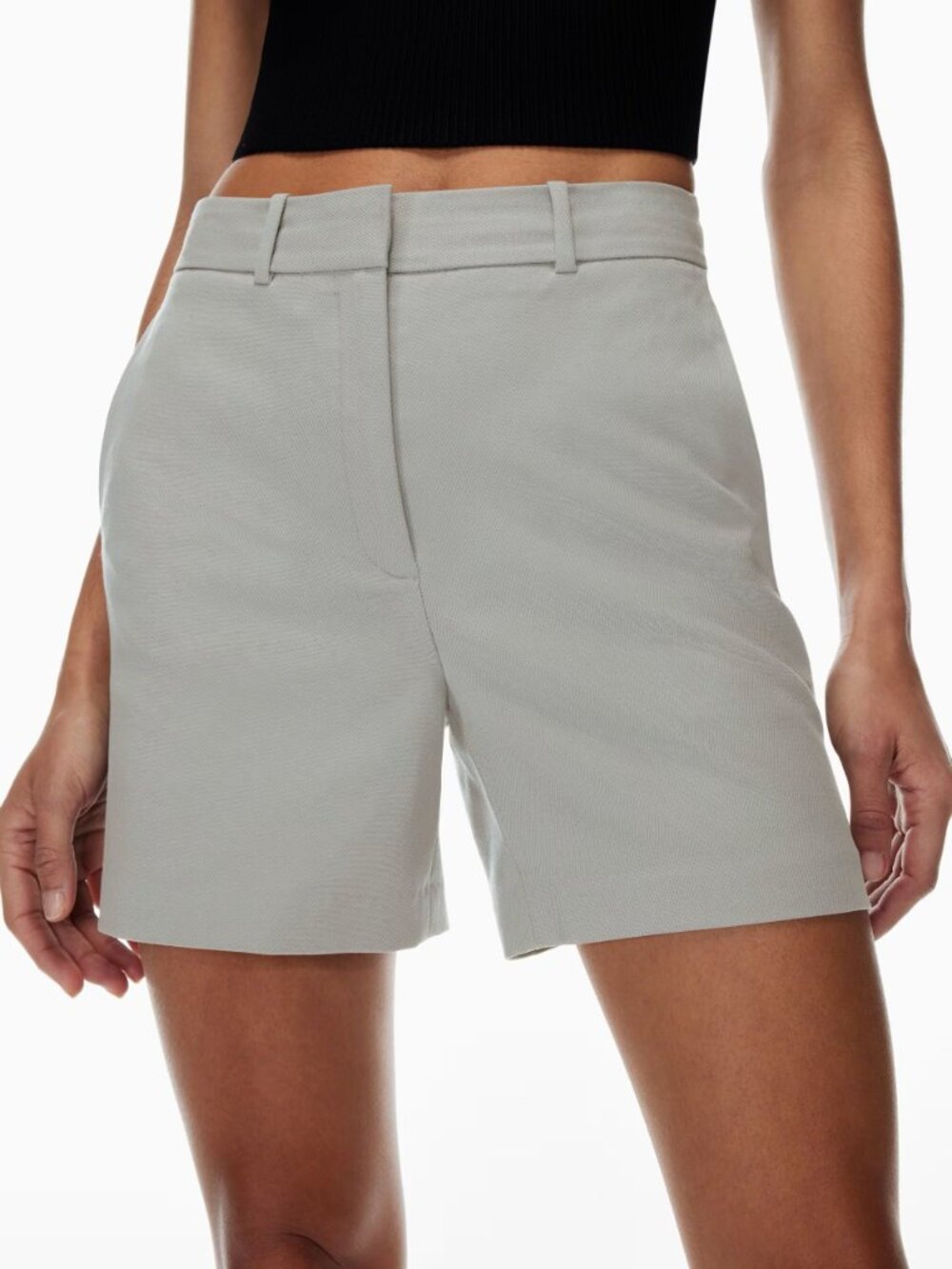 Aritzia Babaton Agency Mid Thigh 5" Short City Wool Heathered Light Gray Size 2